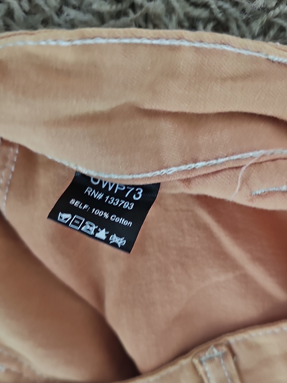 NWOT POL Peach and Cream Wide-Leg Colorblock Pants Large 100% Cotton - Picture 7 of 9